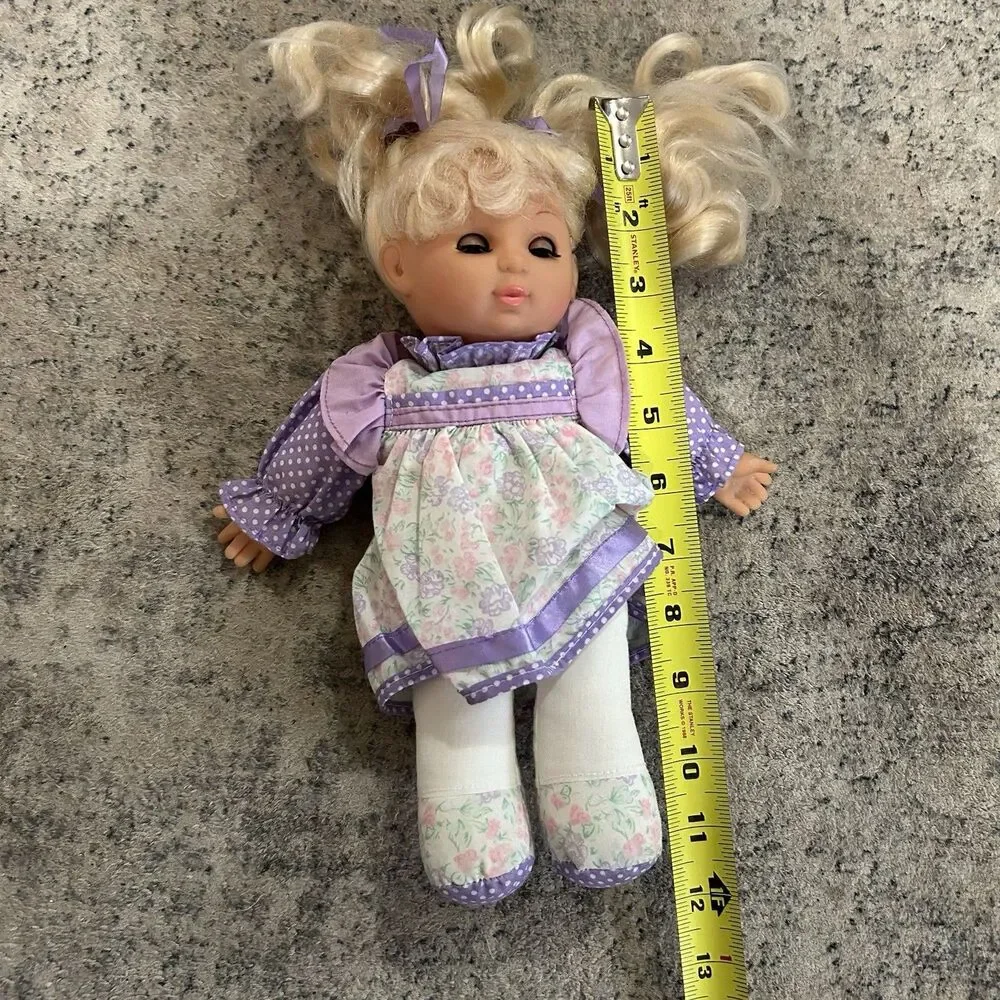 Vintage Simba My Love 90’s Baby Doll Open Close Eyes Blonde Purple Floral READ